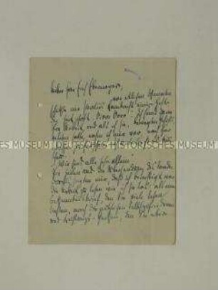 Handgeschriebener Brief von Ernst Toller an Rechtsanwalt Dr. Ebermayer
