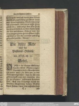 Die dritte Rede über die Paßions-Historie. Ioh. XVIII, 28 - 32.