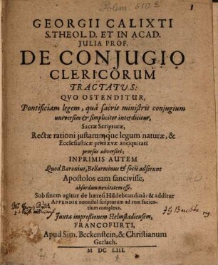 De Conjugio Clericorum Tractatus