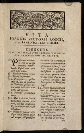 III-CXXXXIIII, Vita Ioannis Victorii Roscii.