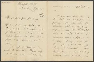Brief an Ludwig Strecker  und B. Schott's Söhne : 17.09.1905