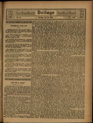 Zweite Ausgabe vom Sonntag, den 20. März 1921.