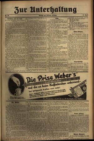 Zweite Ausgabe vom Samstag, den 16. April 1932.
