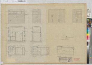 Stellwerksgebäude Abzweigung Baukau bei Recklinghausen-Süd: Grundrisse, Ansichten, Schnitt, Lageplan, M. 1:50 und M. 1:1.000 Hgs, Sknr.: 2, Fanr.: 9, Bunr.: 3