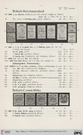 Britisch-Betschuanenland (Nr. 35-49