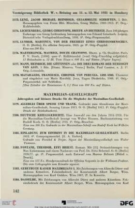 Maximilian-Gesellschaft (Nr. 1179-1302)