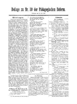 Litteratur : Beilage zu Nr. 30 der Pädagogischen Reform