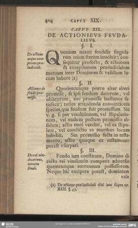 Caput XIX. De Actionibus Feudalibus