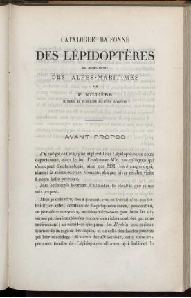 Catalogue Raisonne Des Lepidopteres