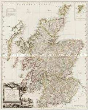 North Britain or Scotland divided into its Counties. Mit einer Nebenkarte: Shetland Isles