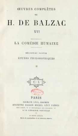 16: Œuvres complètes de H. de Balzac