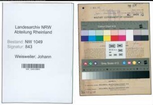 Entnazifizierung Johann Weisweiler , geb. 02.12.1887 (Architekt)