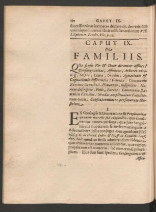 Caput IX. De Familiis.