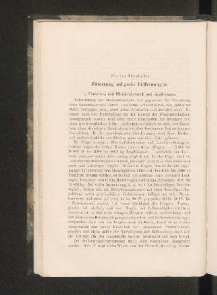 Vierter Abschnitt. Förderung auf große Entfernungen.