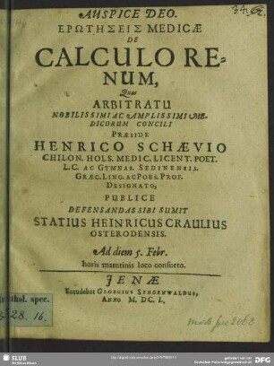 De calculo renum