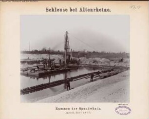 Dortmund-Ems-Kanal. Schleuse, Altenrheine: Rammen der Spundwände