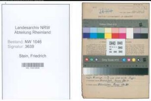 Entnazifizierung Friedrich Stein , geb. 06.12.1914 (Musiker)