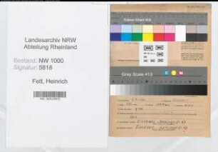 Entnazifizierung Heinrich Fett, geb. 05.09.1904 (Postsekretaer)