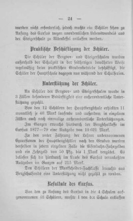 Praktische Beschäftigung der Schüler