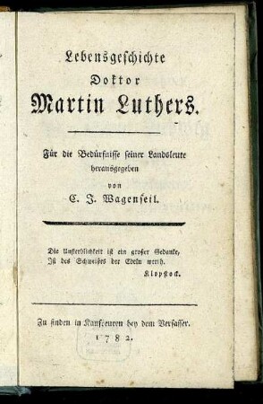 Lebensgeschichte Doktor Martin Luthers