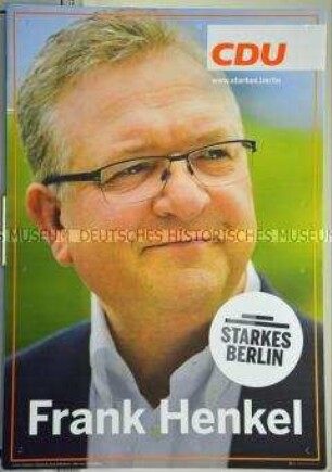 Wahlkampfplakat der CDU zur Wahl des Berliner Abgeordnetenhauses am 18. September 2016