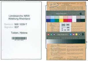 Entnazifizierung Helene Tobien , geb. 25.02.1891 (Lehrerin)