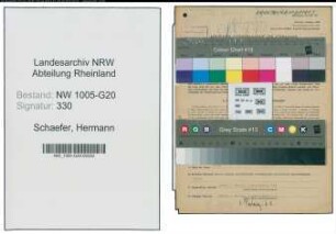 Entnazifizierung Hermann Schaefer , geb. 19.10.1914 (Schreiner)