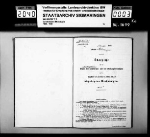 Übersicht über den Stand des katholischen Ortskirchen- und Stiftungsvermögens