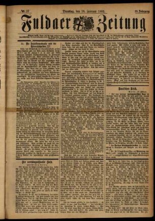 Ausgabe vom Dienstag, den 16. Februar 1892.
