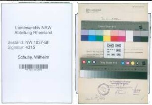 Entnazifizierung Wilhelm Schulte , geb. 11.09.1905 (Krim.Sekretaer)