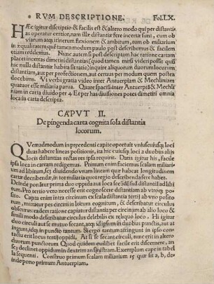 CAPUT II. De pingenda carta cognita sola distantia locorum.