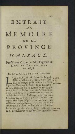 Extrai du Memoire de la Province d'Alsace.