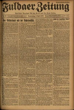 Ausgabe vom Donnerstag, den 05. April 1923.