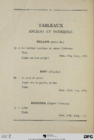 Tableaux anciens et modernes (Nr. 15-79)