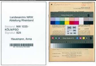 Entnazifizierung Anna Hausmann , geb. 20.09.1920 (Kaufmaennische Angestellte)