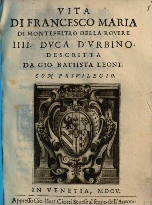 Vita di Francesco Maria di Montefeltro