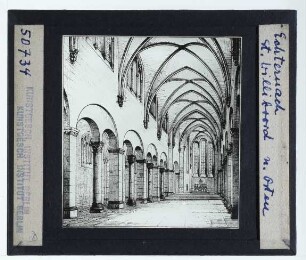 Echternach, Reichsabtei,Echternach, Basilika St. Willibrord : Basilika St. Willibrord nach Osten Innenansicht, Zeichnung