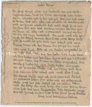 Brief an einen deutschen Kriegsgefangenen im PW Camp Livingstone (Louisiana), mit Zensurvermerken des Oberkommandos der Wehrmacht und der US Censorship - Personenkonvolut