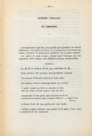 Sixième tableau. Les homonymes