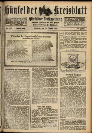 Zweite Ausgabe vom Samstag, den 10. Oktober 1925.