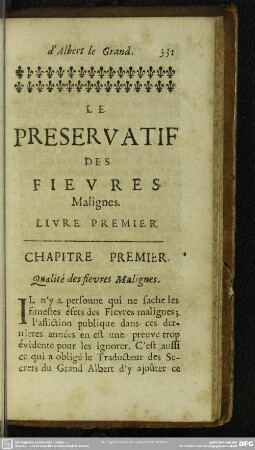 Le Preservatif Des Fievres Malignes