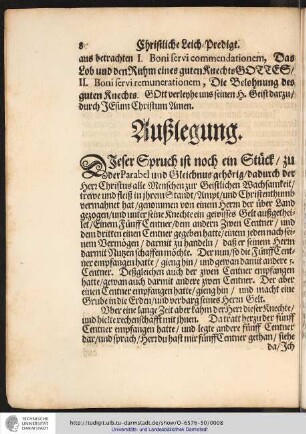 Außlegung.