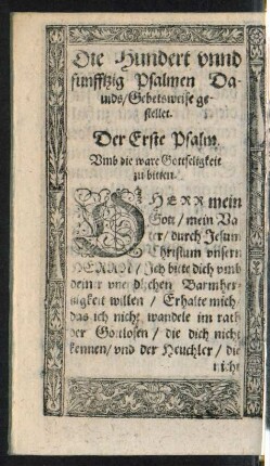 Der Erste Psalm. - Der 10. Psalm.