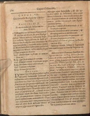 Caput VIII. De diversis Religiosis Observantijs.