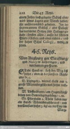 46. Von Augspurg gen Straßburg, und Nancy in Lotharingen; und von dannen gen Paris