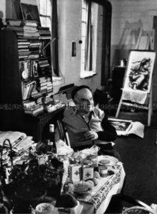 Ludwig Meidner im Scheunenatelier Marxheim