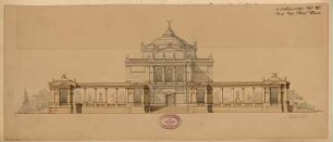 Gedächtnishalle Monatskonkurrenz Februar 1881: Aufriss Vorderansicht