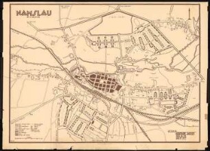 Bebauungsplan der Stadterweiterung, Namslau: (wie Inv.Nr. 21475): Grundplan und Lageplan 1:2500