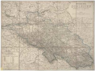 Karte von Schlesien, 1:600 000, Lithographie, nach 1860