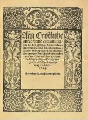 Eine christliche Anrede und Ermahnung, sich vor den großen lutherischen Schreiern und Kanzelschändern zu verhüten